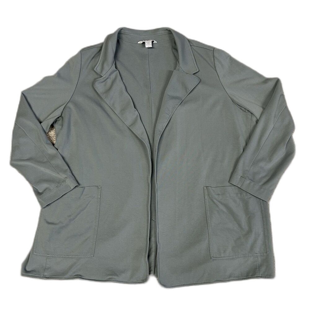 Athleta Eastbound Blazer Womens 20 Pointe Knit Open Tencel Lyocell Stretch Green